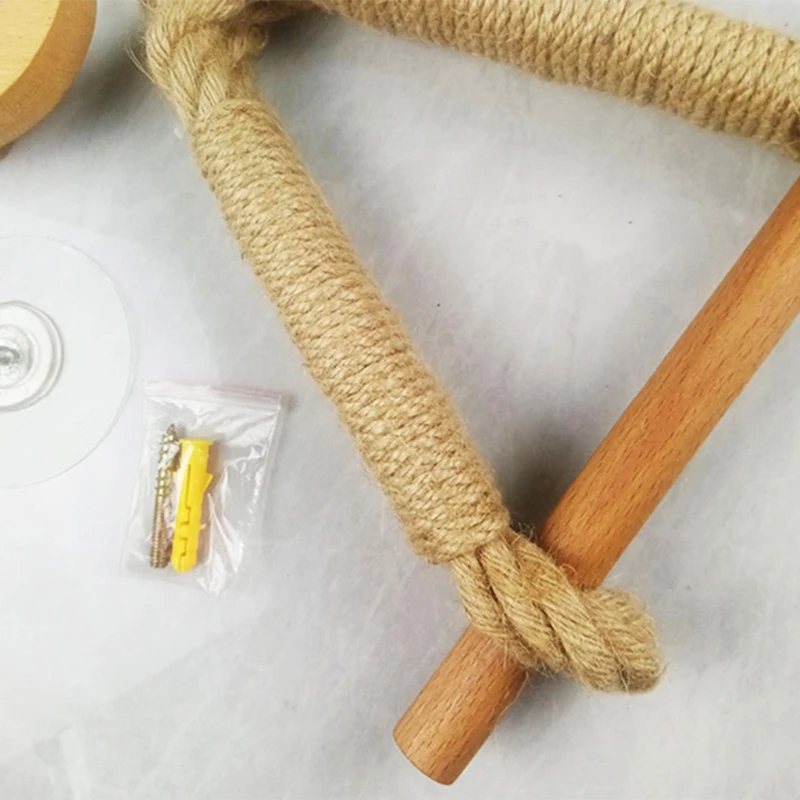 

Hemp Rope Knitting Paper Roll Holder Bathroom Kitchen Tissue Holder Towel Hanger 11UA