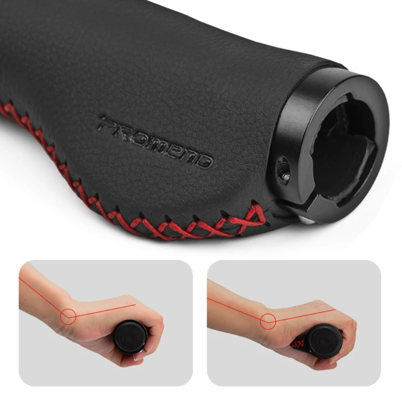 

Fiber Leather Mountain Bike Scooter MTB Bicycle Handlebar Cover Handle Grips Bar End Non-slip Aluminum Dual Lock-on H053