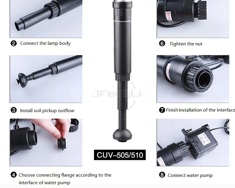 JFENGLI 220 в 240 В SUNSUN CUV303 305 505 510 УФ бактерицидные лампы для аквариума, удаляющие свет