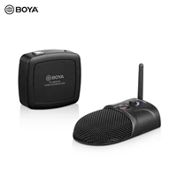 boya wireless conference microphone omnidirectional 2 4g system 360%c2%b0 pickup with volume control mute button for desktop computer