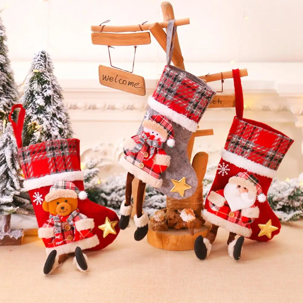 Рождественский мини мешок для чулок Huiran украшения рождественской елки дома