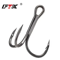 ftk high carbon steel 15 20pcs overturned treble hook black fishing hook for lure triple hook fishing tackle