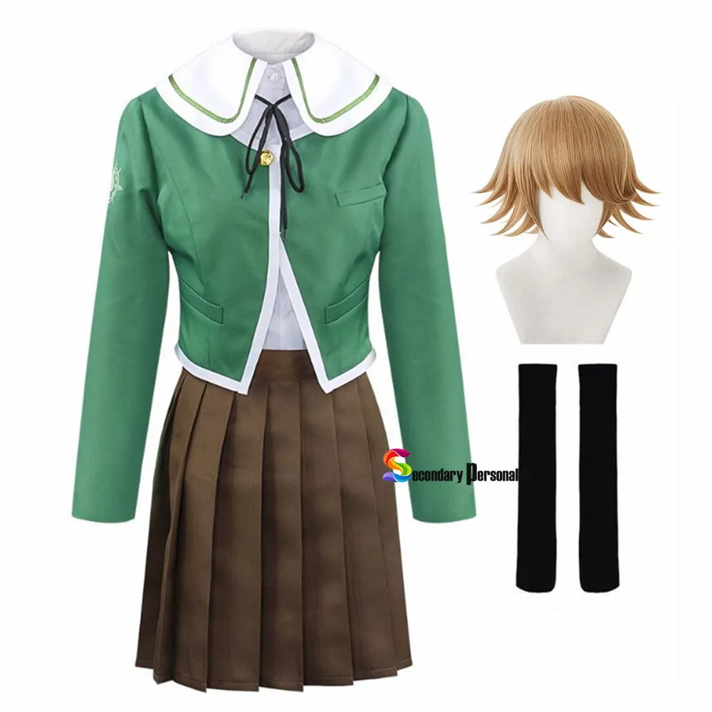 Кума Тихиро Фудзисаки Косплэй костюм Danganronpa парик Для женщин JK форма на Хэллоуин