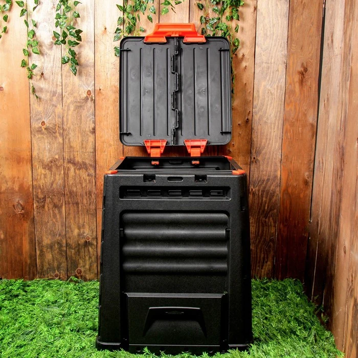 Компостер пластиковый 320 л с крышкой 65 × 75 см черный |