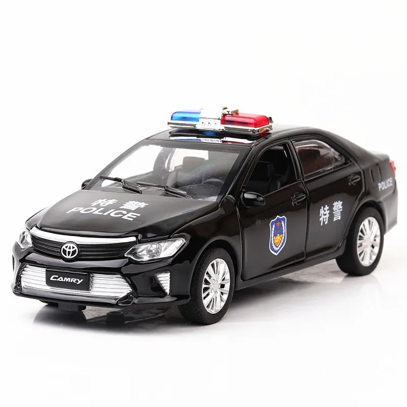 Модель игрушечного автомобиля KIDAMI1 1:32 Toyota Camry, полицейский автомобиль из металлического сплава, литой и игрушечный автомобиль, обучающие иг...