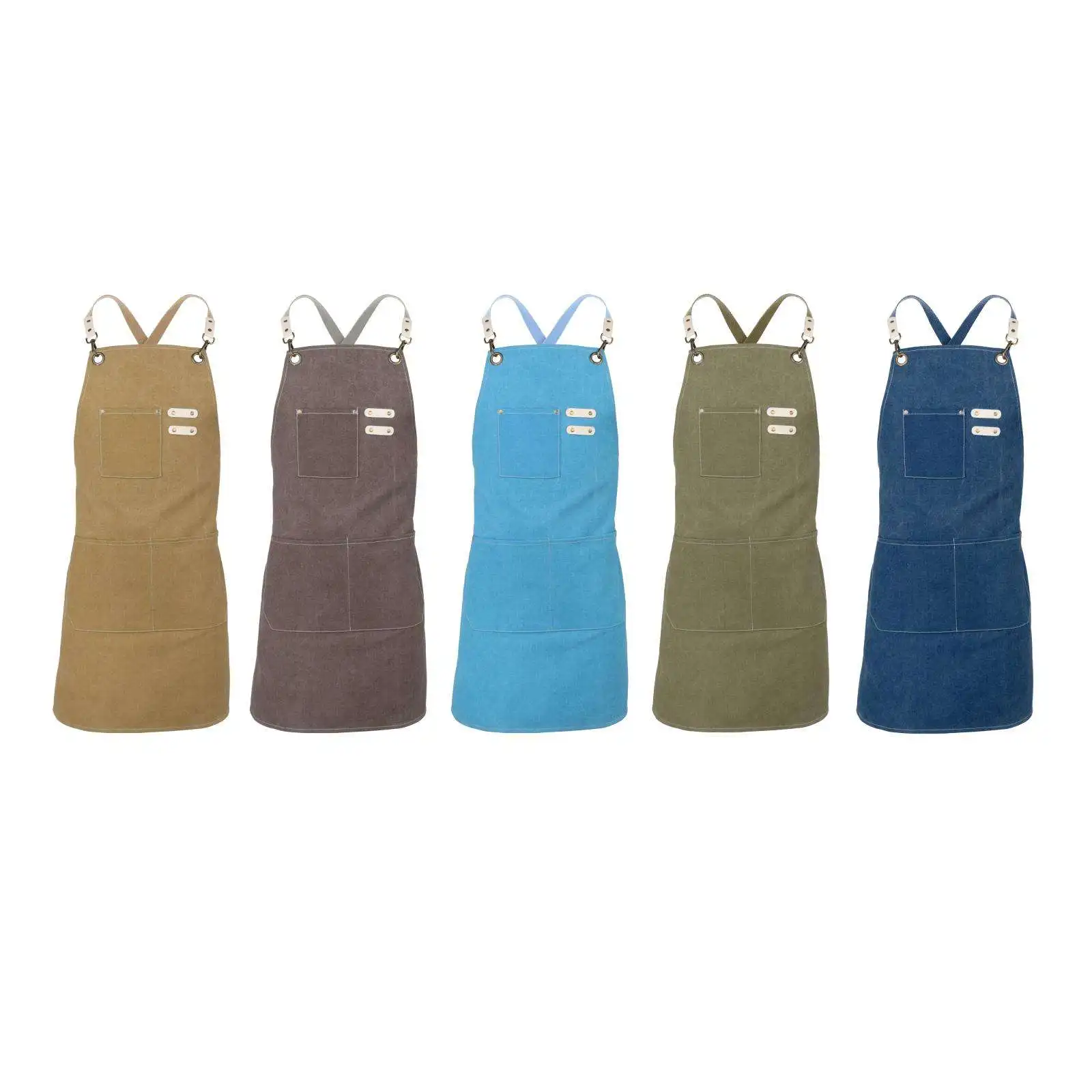 

Canvas Apron Chef Apron Bib Apron with Pockets Cotton Canvas Cross Back Apron Artist Painting Cooking Woodworkers Blacksmith Men