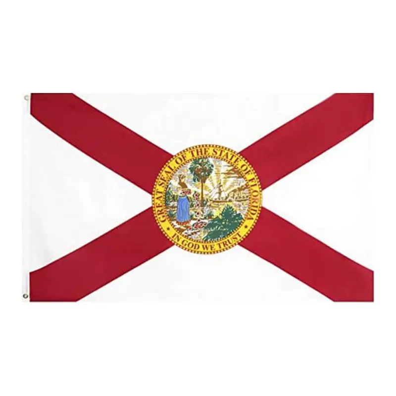 

3x5ft Florida State Polyester Flag - Vivid Color Fade Proof - Canvas Head And Double Seam - Florida State Flag With Brass