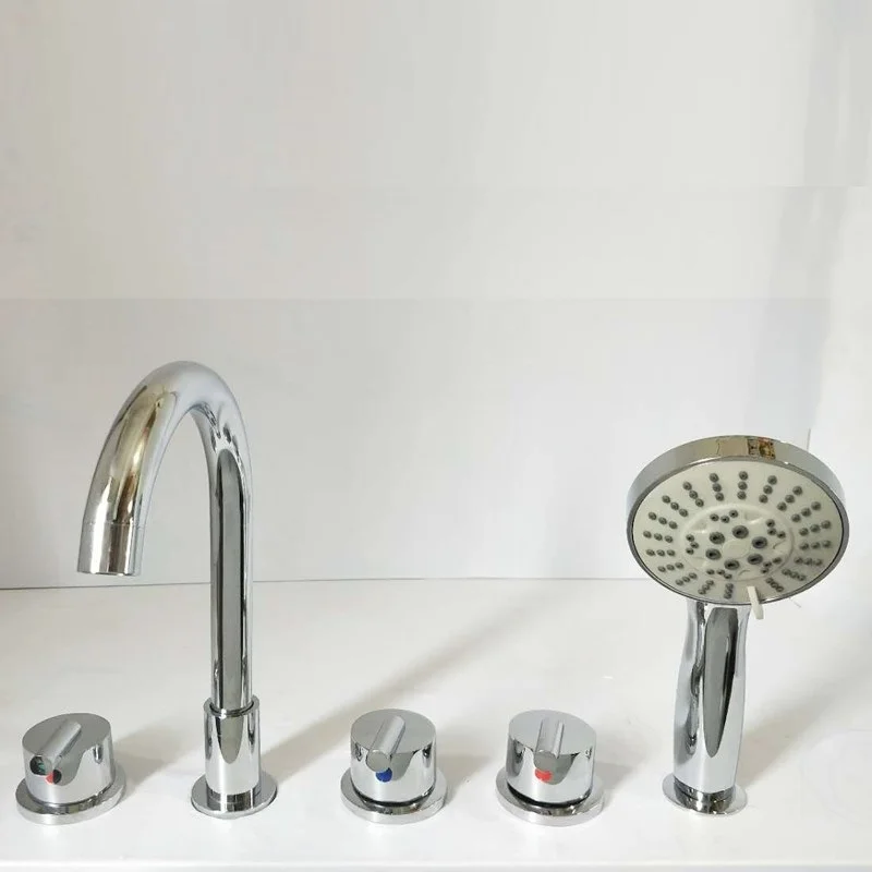 5PCS SET MTTUZK кран для холодной и горячей воды, Твердый латунный смесительный кран, смеситель для ванны, смеситель для ванной комнаты, кран для джакузи, 5 шт. в наборе - Цвет: 5PCS SET