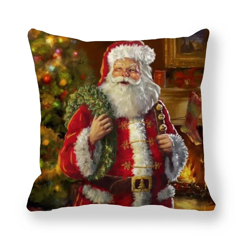 45x45 Рождественский наволочка Санта Клаус хлопка с рисунком собаки