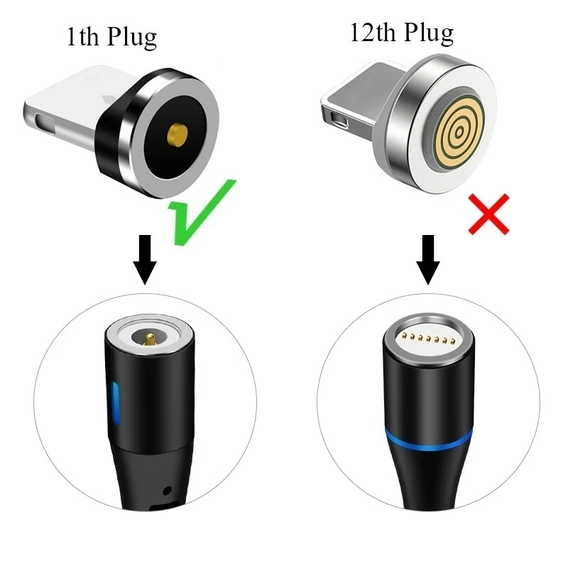 uslion 3 in 1 plug 9 pcs magnetic tips for iphone samsung mobile phone replacement parts micro converter cable adapter type c free global shipping