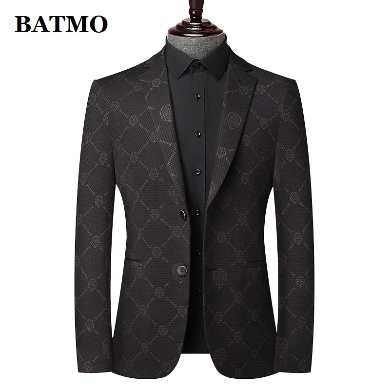 BATMO 2021 new arrival printed casual men blazer ,mens suit jacket blazers plus-size M-4XL 2259