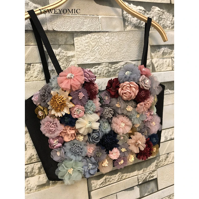 2020 New Fashion Floral Bra Top White Black Wedding Party Women Bra Stage Dance Performance Bralet Top D-003