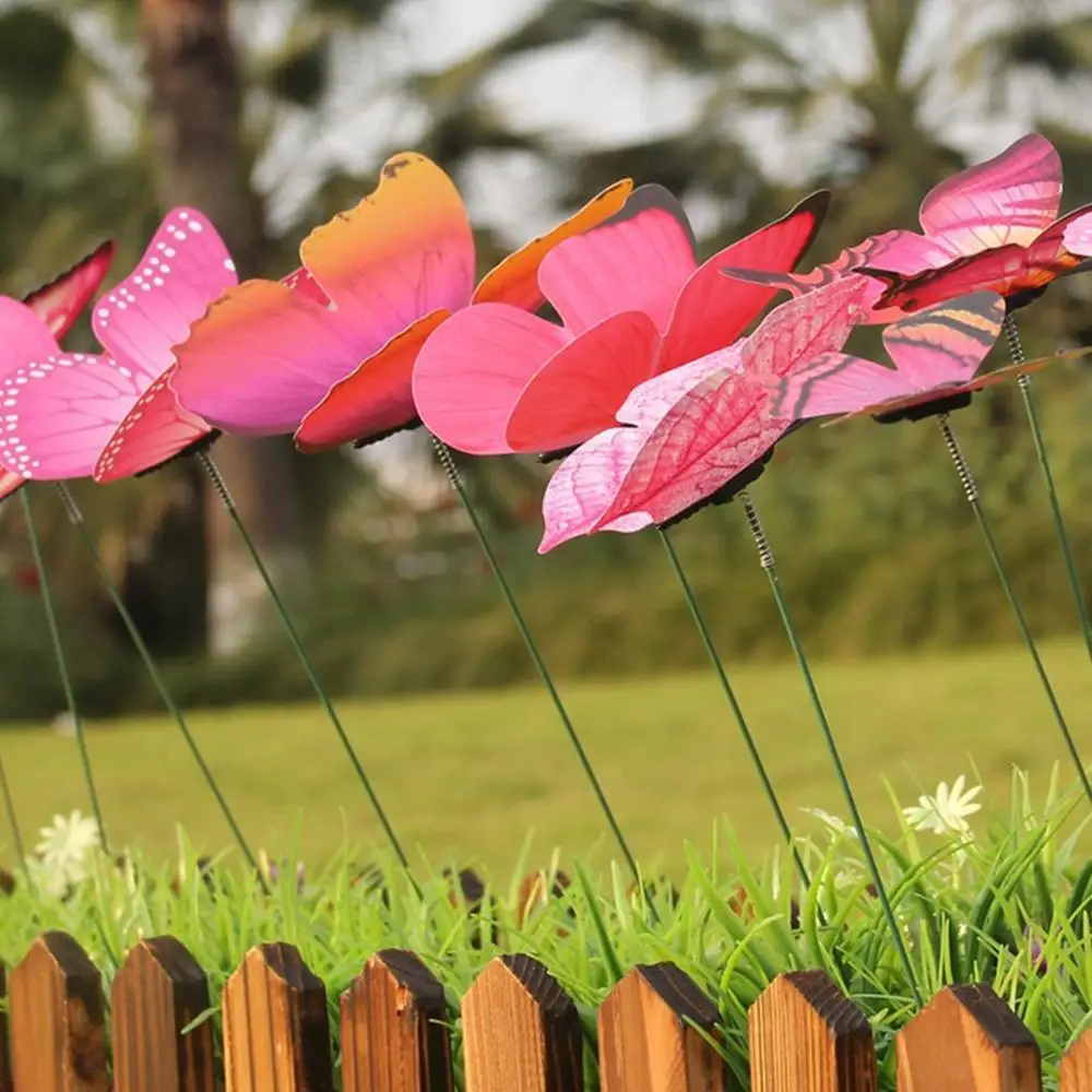 Упаковка 12 шт водонепроницаемые бабочки колыбели декоративные колья для сада