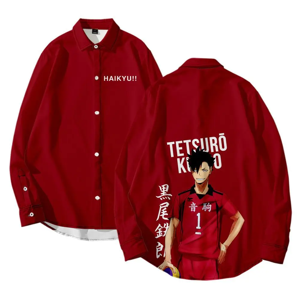 Аниме Haikyuu Cosplay Костюм Nekoma High School волейбольный клуб Kuroo Tetsurou Мужская рубашка с