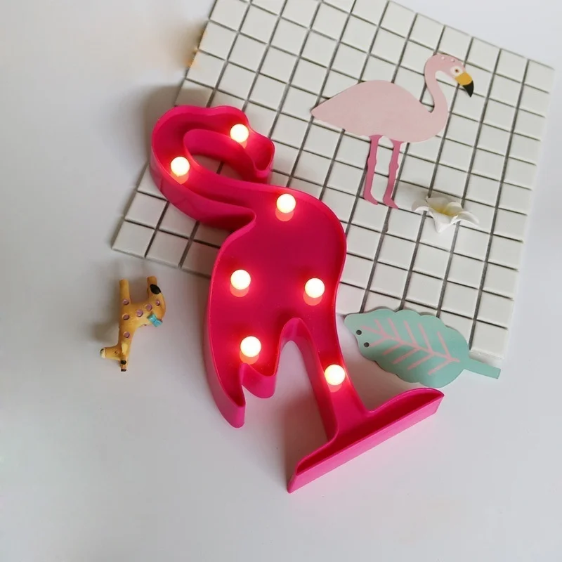 Светодиодный ночник декор для вечеринки светодиодная лампа с фламинго подвесной