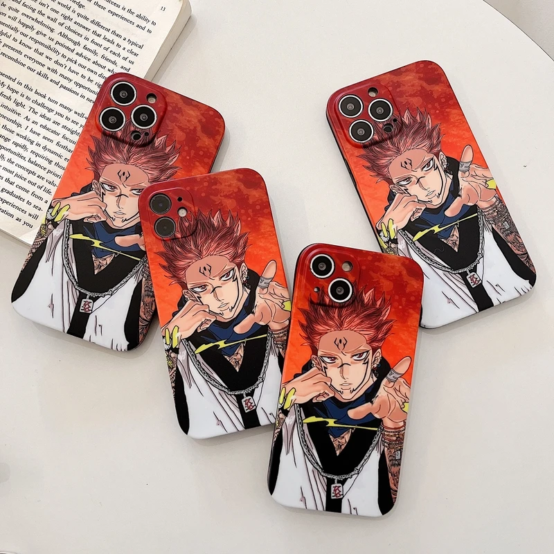 

Cool Japanese Anime Jujutsu Kaisen Ryomen Sukunat Phone Case For iPhone 13 12 11 Pro Xs Max X Xr 7 8 Puls Fashion Soft Cover