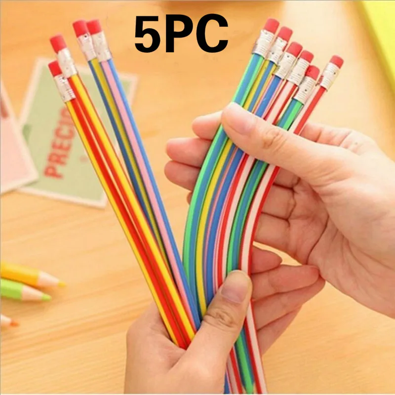 5pcs/lot Creative stationery folding, constant bending, soft pencils, deformed pencils, elementary school gifts, prizes