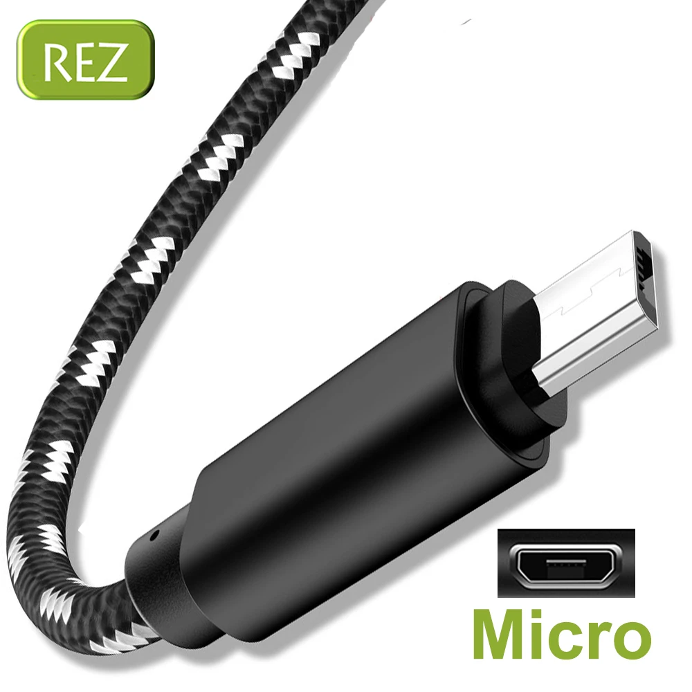 REZ Snake Micro USB кабель для Android кабель черный серый Micro USB нейлоновый плетеный провод для быстрой зарядки совместимый с samsung Cavo