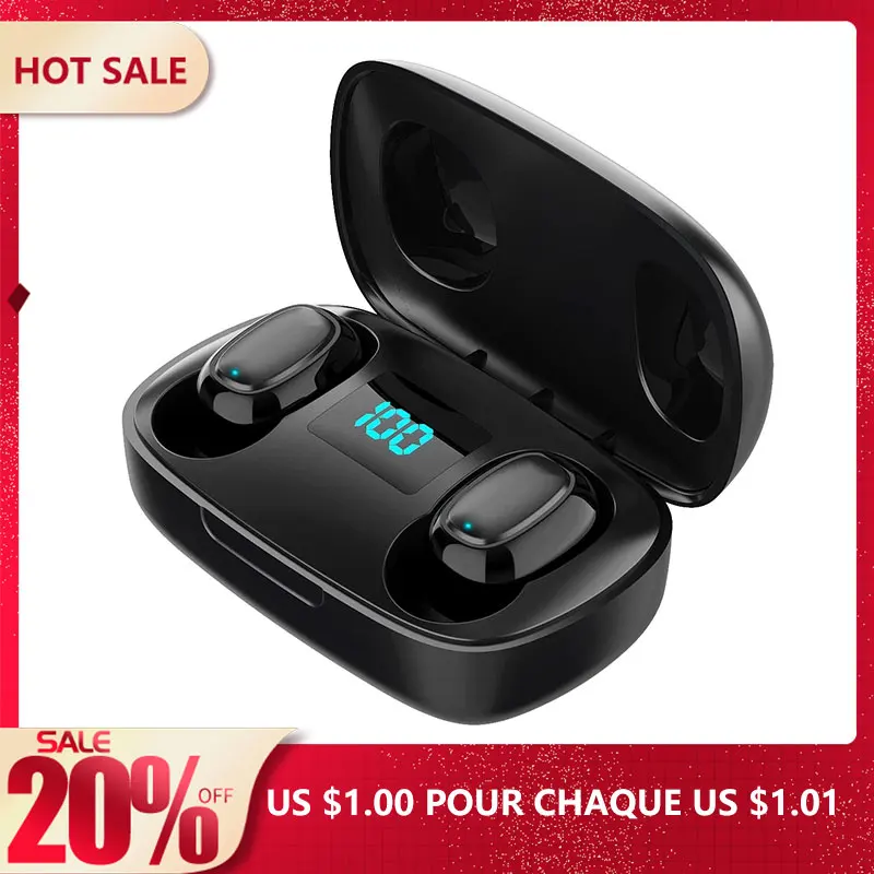 

XNCORN T10s Bluetooth Headset Mini Binaural LED Digital Display Charging Compartment F9 True Wireless Bluetooth Headset
