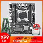 Материнская плата X99, модель combo с Xeon E5 2680 V4 LGA2011-3 CPU 2 шт. X 16 ГБ = 32 Гб 2133 МГц DDR4