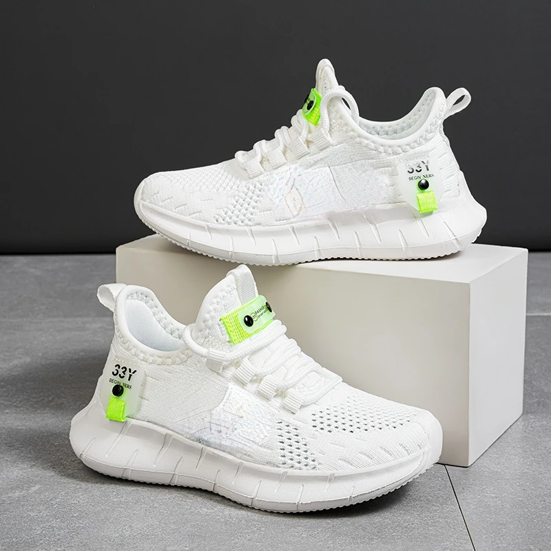 

New Arrival Childrens Boy Luxury Brand Shoes White Lacing Kids Boys Flats Sneakers Non-Slip Boys Casual Shoes for School