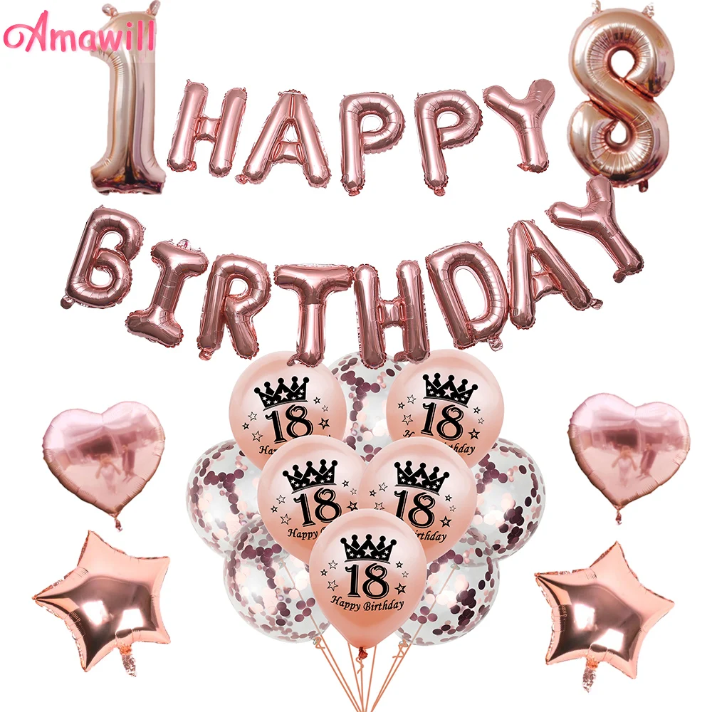 AMAWILL 12 шт./компл. 16th 18th 30th 40th 50th воздушные шары для взрослых День рождения