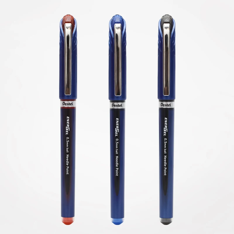 Ручка гелевая Pentel BLN25 японская быстросохнущая черная/красная/синяя 0 5 шт.| |