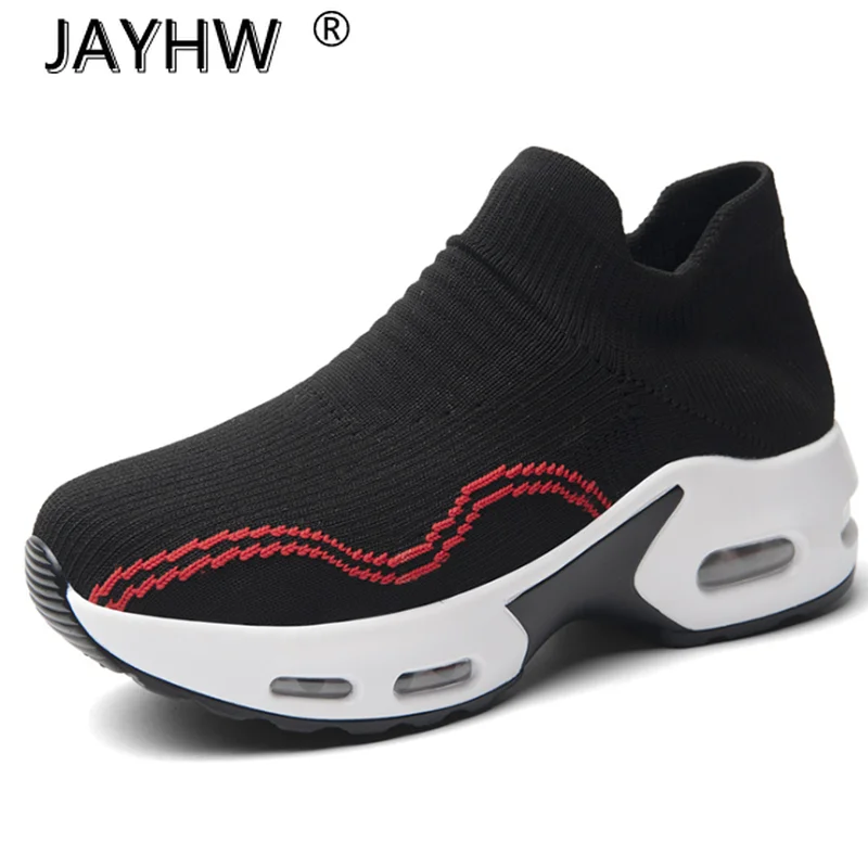

2020 New Summer Women Sneakers Fashion Breathable Mesh Casual Shoes Platform Sneakers for Women Black Sock Sneakers Shoes Woman