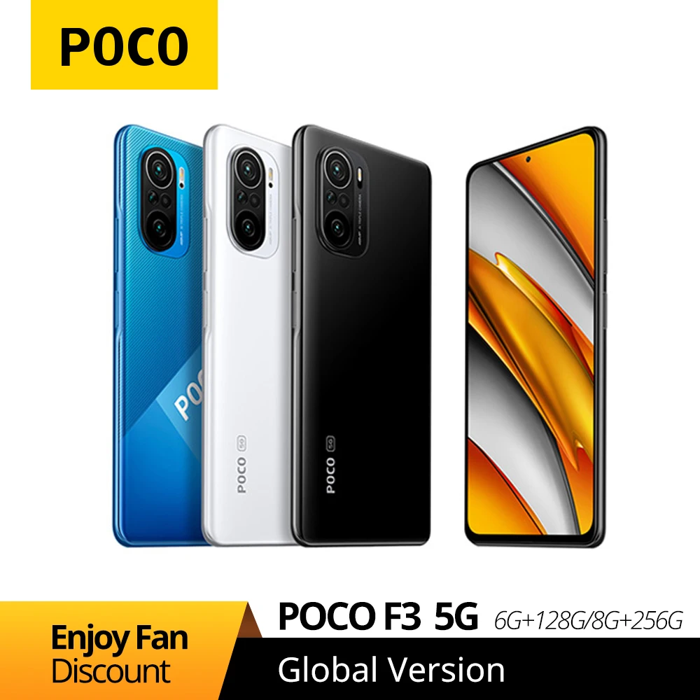 Xiaomi-tel&eacute;fono inteligente POCO F3 5G versi&oacute;n Global, SmartPhone con 6GB y 128GB/8GB y 256GB, Snapdragon 870, ocho n&uacute;cleos, 6,67 pulgadas, 120Hz, E4, Pantalla AMOLED, Bluetooth-0