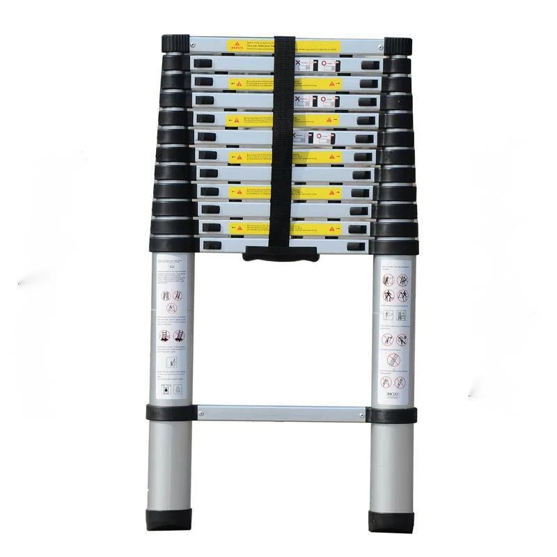 2m Telescopic Aluminium Ladder Extension Foldable Portable Straight Ladders Multi Purpose Household Thicken Tools for