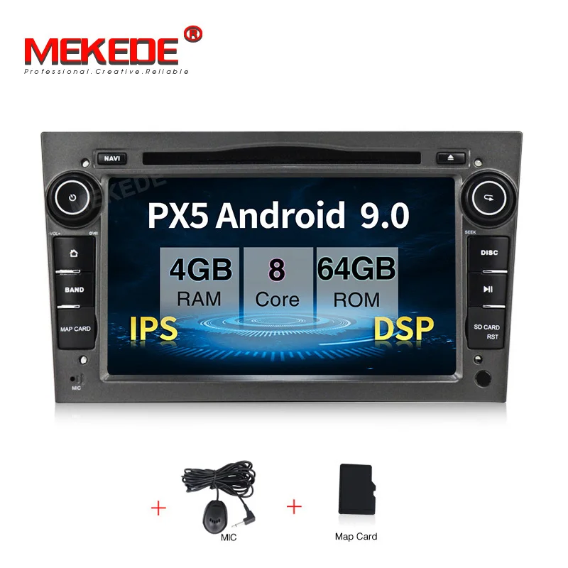 MEKEDE ips DSP 2 Din автомобильный радиоприемник Android 9,0 автомобильный dvd-плеер для Opel Corsa Vectra C D Meriva Vivaro Tigra навигационный GPS радиоприемник 16G карта - Цвет: 64G CAR DVD