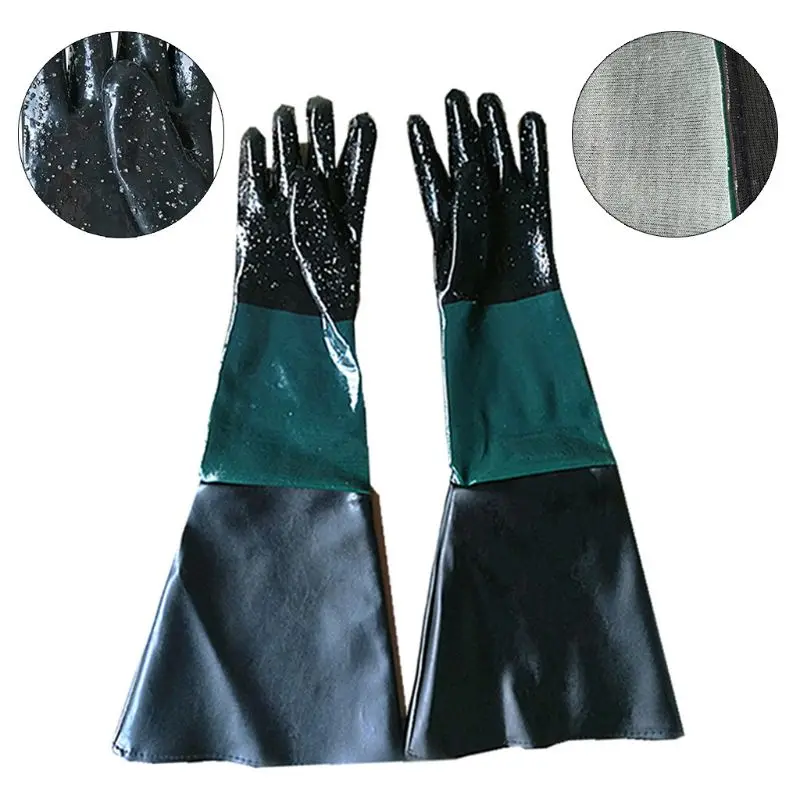 

Rubber Sandblaster Sand Blast Sandblasting Gloves For Sandblast Cabinets Safety G5GB