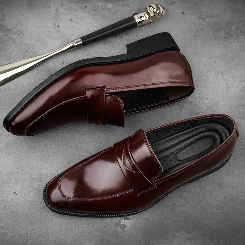 2022 мужские лоферы из натуральной кожи Фирменные модельные туфли в деловом стиле
