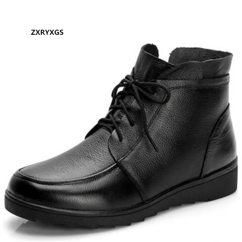 

Рекламные ботинки из натуральной кожи со шнуровкой и боковой молнией, зимние ботинки, Элегантная удобная обувь, теплые ботинки, женские бот...