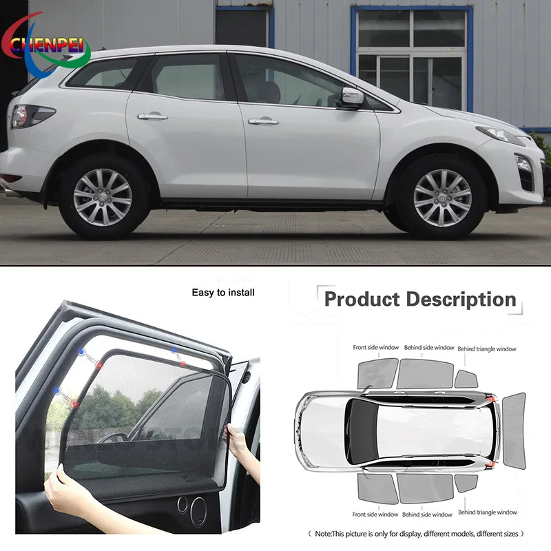 For MAZDA CX-7 Car Full Side Windows Magnetic Sun Shade UV Protection Ray Blocking Mesh Visor Car Decoration Accessories
