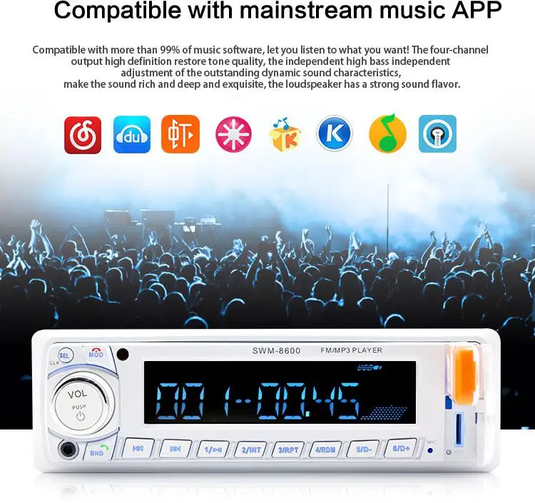 Автомобильный радиоприемник Dragonpad с Bluetooth MP3 цифровой усилитель mp3-плеер USB 2 0 12 В 4