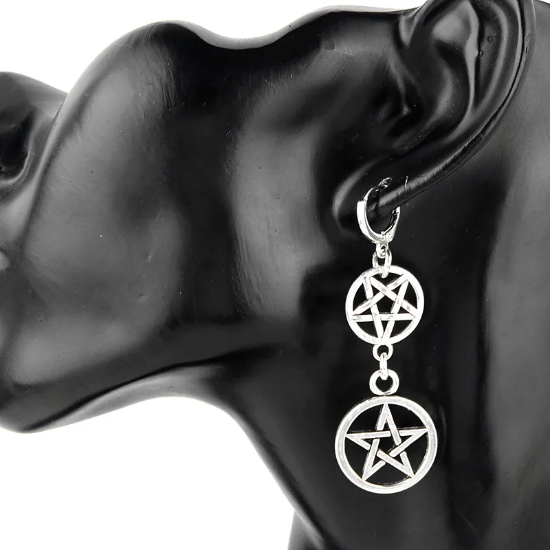 Готические серьги пентаграмма Wiccan ювелирные изделия пятиконечные языческая