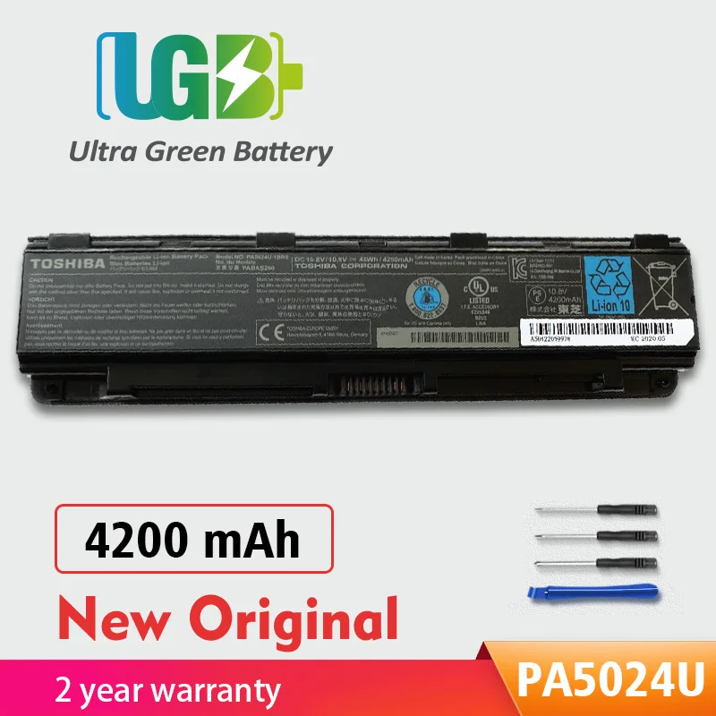 

UGB New Original PA5024U Battery For Toshiba Satellite C800 C850 C870 L800 L830 L840 L850 L870 PA5025U PA5024U-1BRS PABAS260