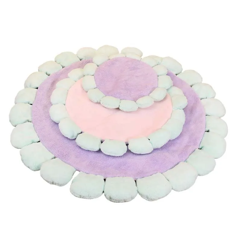 Круглая детская игровая татами ковер с цветами коврик для ползания подушка