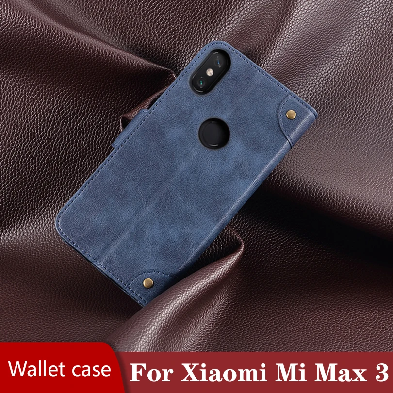 Чехол-кошелек для xiaomi mi max 3, кожаный чехол-книжка для телефона, противоударный Магнитный Роскошный чехол для xiaomi mi max 3, чехол 360, корпус