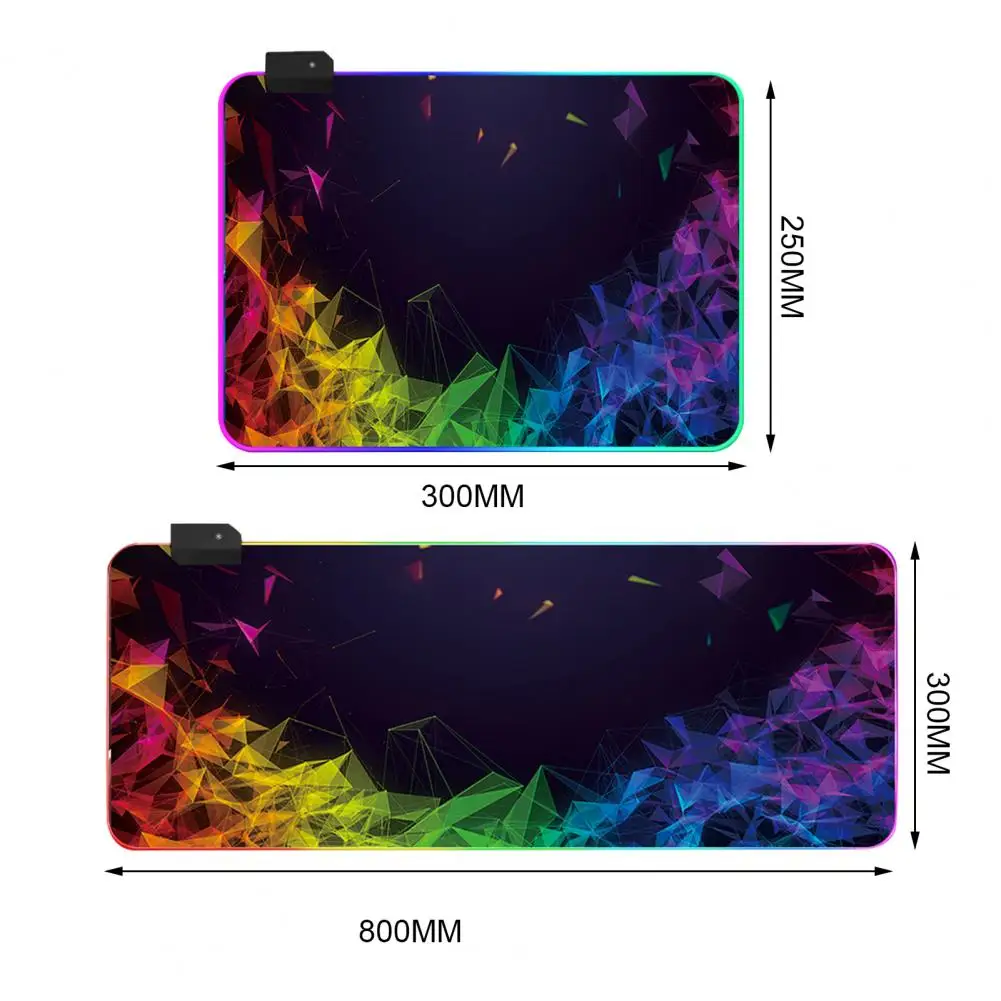 

Anti-slip Large Rubber Base Colorful Luminous RGB Gaming LED Mouse Pad Mat for Computer