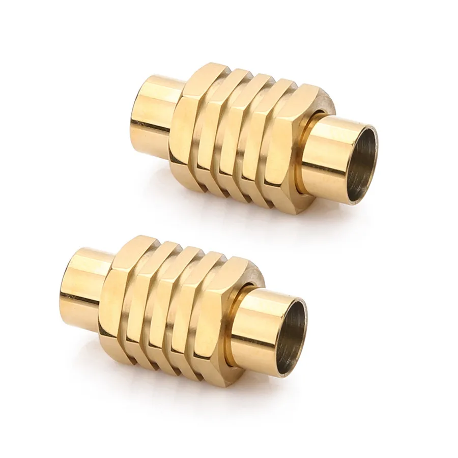 

2Pcs/lot Pentagonal Section Screw Thread Magnetic Clasps Stainless Steel DIY Feather Connector For Jewelry Making Finding