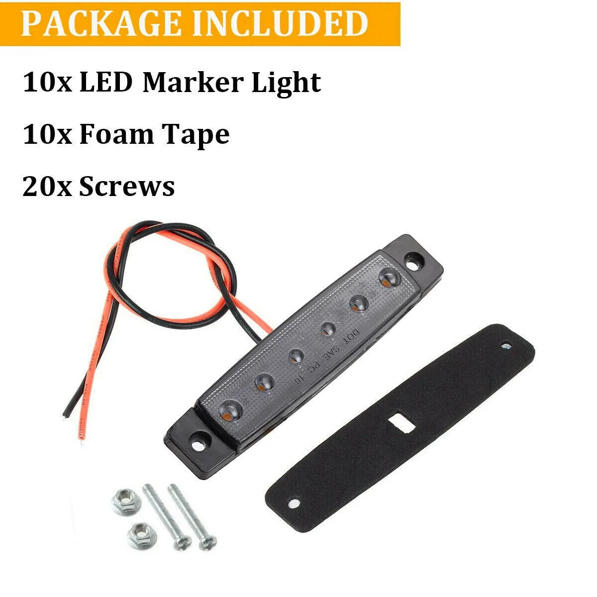 

10 шт., универсальный аксессуар для трейлера, 3,8 дюйма, 6 светодиодов