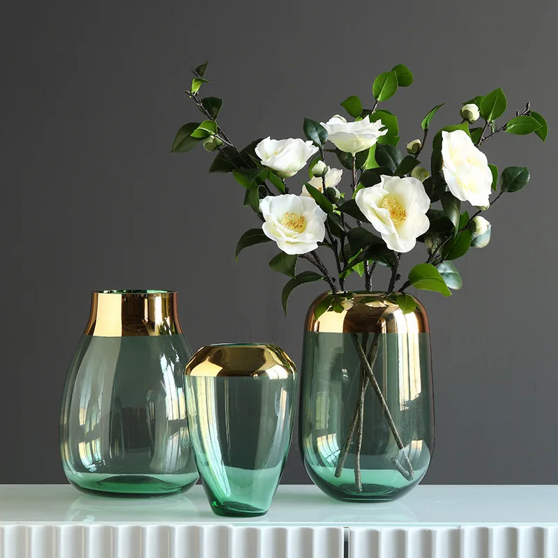 

Прозрачная стеклянная Современная ваза простая креативная ваза в скандинавском стиле зелёное украшение стола Декор для гостиной Jarrones дома...