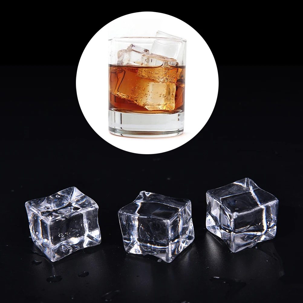 

10pcs Micro Clear Square Fake Scatters Artificial Ice Cubes Crystal Wedding Display Acrylic Craft Cute Miniature Home Decoration