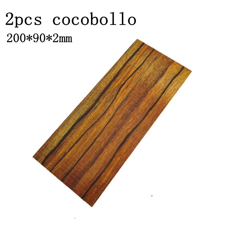 2PCS cocobollo 2mm 2 шт. гитарный головной убор из шпона высокого качества ручной работы из дерева аксессуары для гитары из палисандра или эбенового дерева Khaya - Цвет: 2PCS cocobollo 2mm