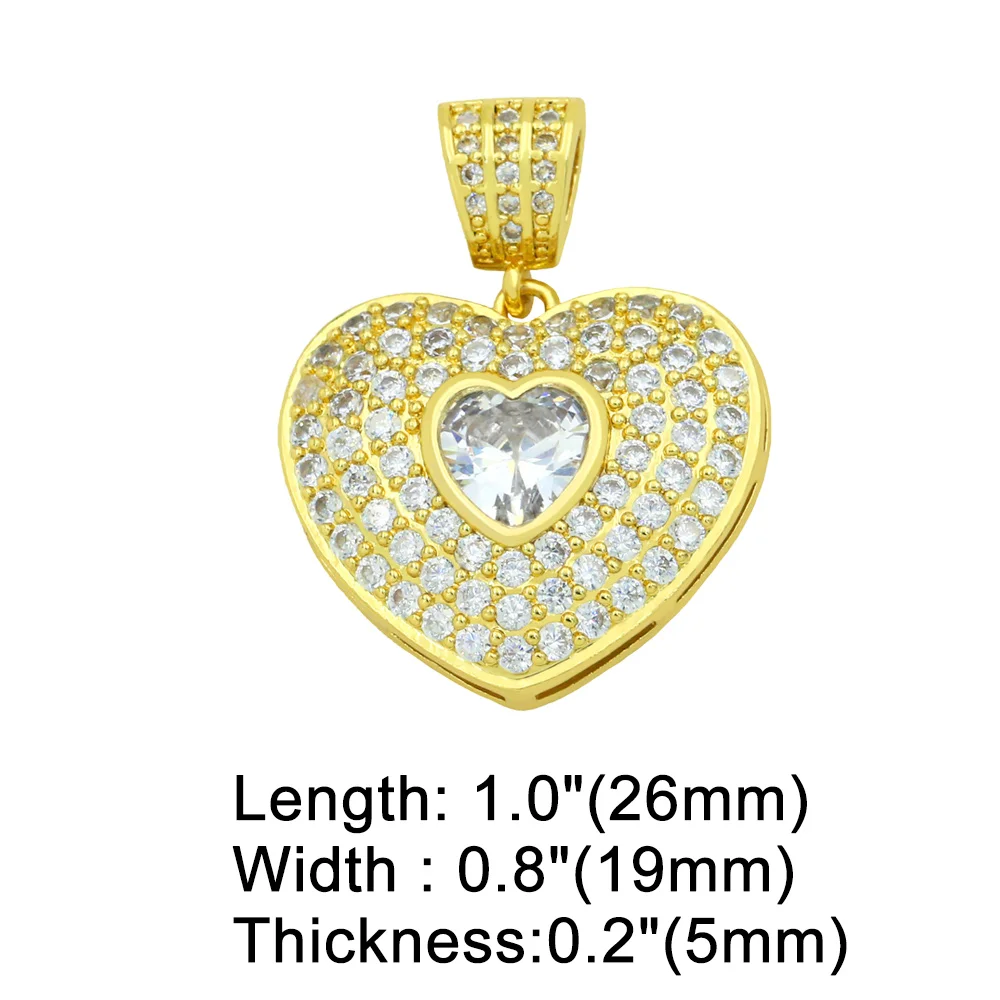 OCESRIO позолоченный медный большой кристалл ожерелье Красное сердце кулон