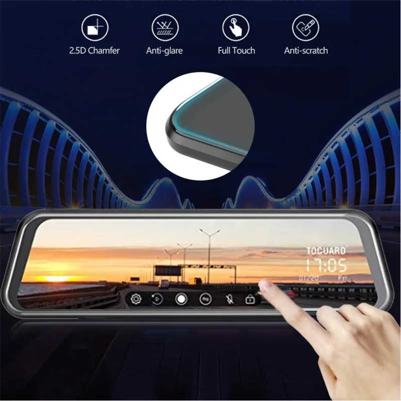 10 дюймов зеркало заднего вида Автомобильный видеорегистратор с двумя