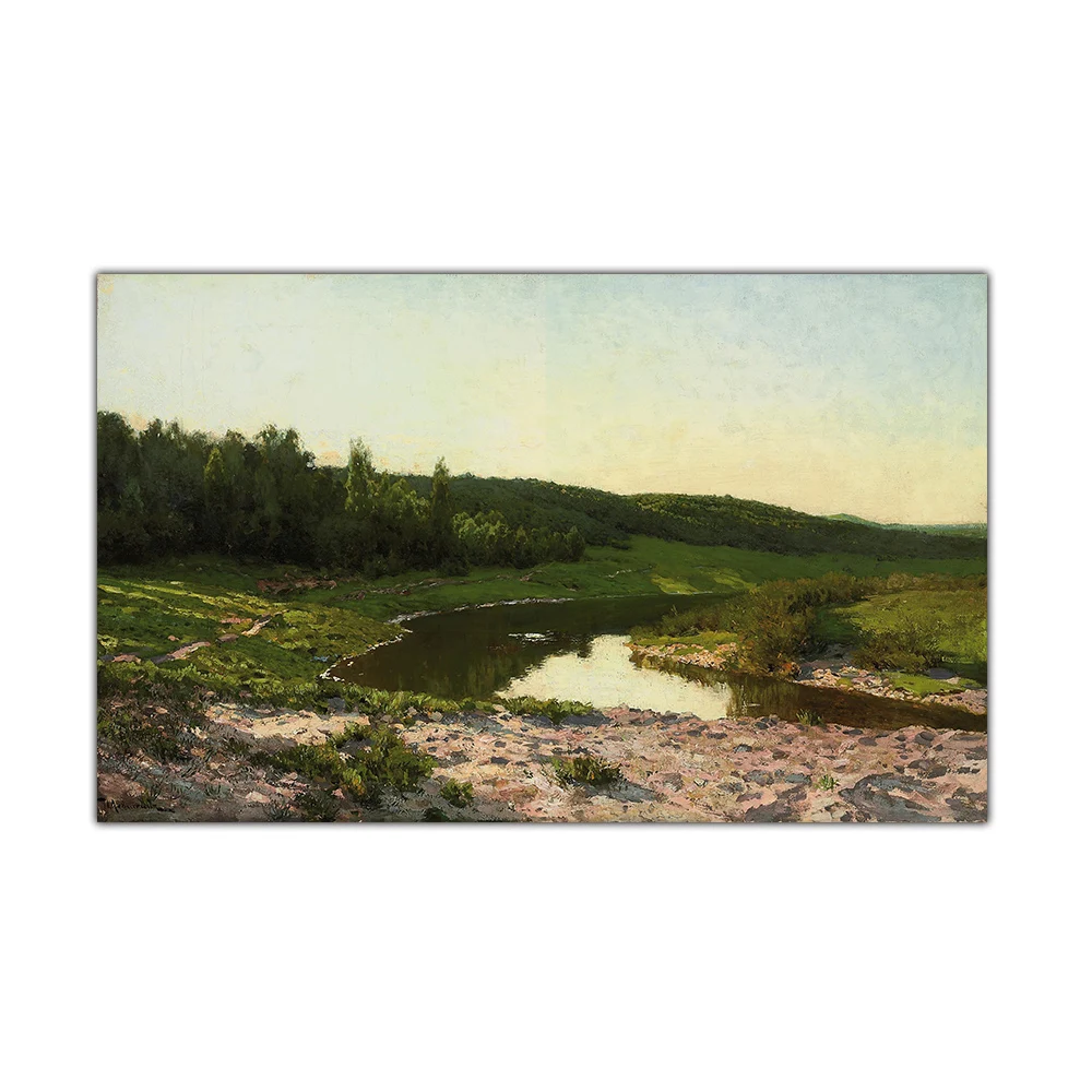 Citon Levitan Isaak Iliich 》 летняя река картина маслом на холсте художественная плакат