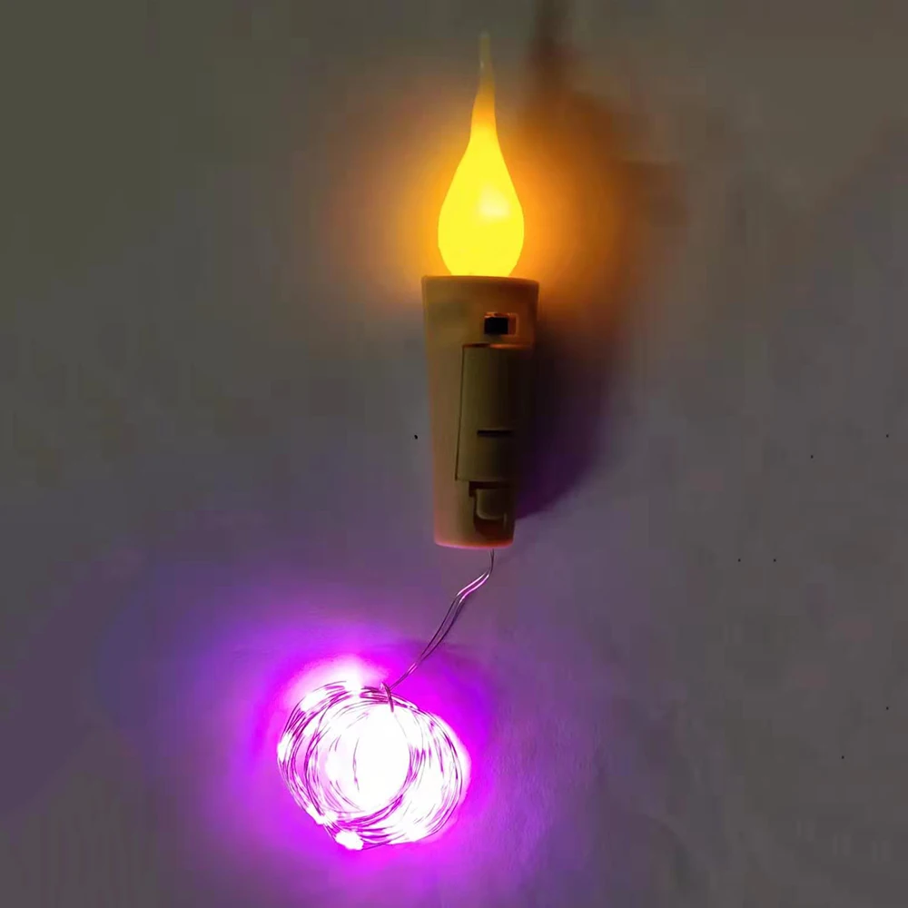 20 светодиодный свеча свет пробковый стеклянная бутылка затвор струнная